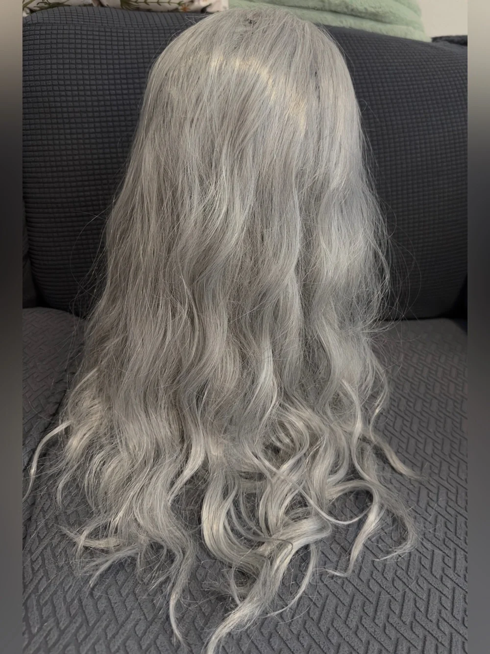 Ms Taj 20 Inch Wavy Hair wig For Women,Natural Synthetic Lightweight silver grey